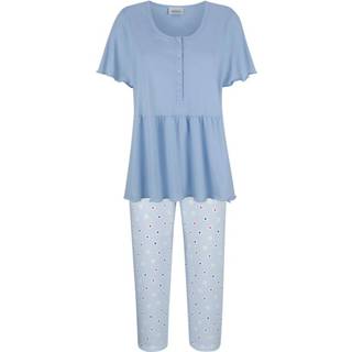 👉 Pyjama katoen vrouwen blauw MONA Lichtblauw::Wit::Marine 4055705898120