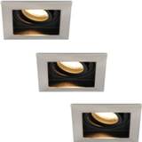 👉 Inbouw spot a+ aluminium extra warm wit Set van 3 stuks Dimbare LED inbouwspot Modesto 5 Watt 2700K Kantelbaar 8719323188273