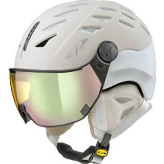 👉 Skihelm wit CP Cuma creme-wit - meekleurend & polariserend vizier (3 Keuzes)