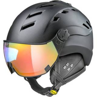 👉 Skihelm zwart carbon CP Camurai mat - meekleurend vizier kies uit 7 soorten !