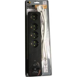 👉 Stekkerdoos male Sencys SCHUKO 4-voudig + 2USB 1,5M 3G1,5 5414628063333