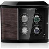 👉 Watchwinder zwart hout Modalo Timeless MV4 Black Makassar Six 4260203498349