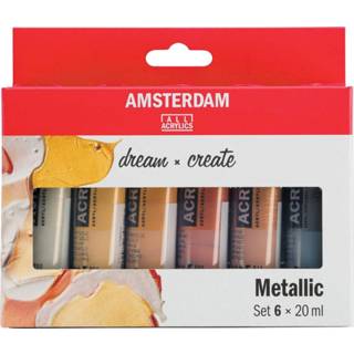 👉 Etui Amsterdam acrylverf tube van 20 ml, 6 stuks, metallic 8712079451110