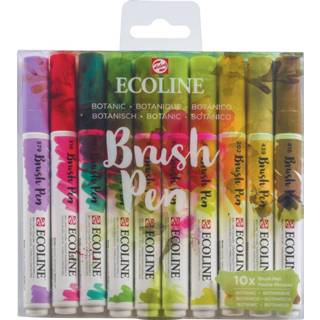 👉 Etui Talens Ecoline Brush pen, van 10 stuks, Botanisch 8712079442767