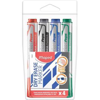 👉 Etui Maped whiteboardmarker Jumbo, beitelvormige punt, van 4 stuks in geassorteerde kleuren 3154147355473