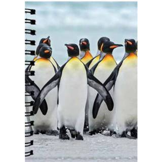 Notitieboek meisjes wit Notitieboekje 3d Pinguin blanco-