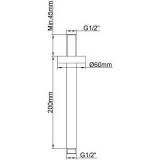 👉 Rond luxe Douche-Arm Wiesbaden Plafondbevestiging 30 cm Gunmetal 8719956089305