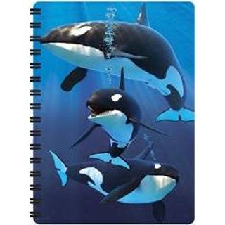 Notitieboekje 3D Orca's meisjes Notitieboek meisjes Notitieboekje 3d Orca's-