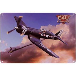 👉 Vliegtuig metalen mannen blauw plaatje - F4-U Corsair-
