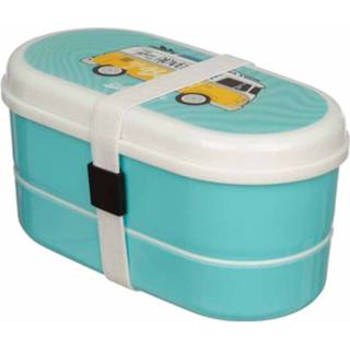 👉 Lunchbox vrouwen lichtblauw Japanse lunchbox/Bento box - Volkswagen T1 surf-