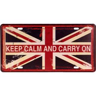 👉 Nummerbord mannen rood Amerikaans - Keep calm and carry on-