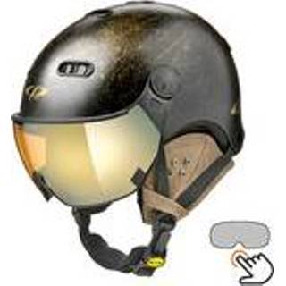 👉 Skihelm zwart CP Carachillo vintage - meekleurend Vizier (4 Keuzes)