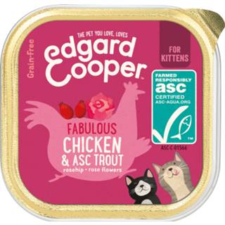 Edgard&Cooper Kuipje Kitten - Kattenvoer - Kip Forel 85 g