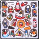 👉 Ornament 24PCS Cute Mini Christmas Tree Wooden Hanging Ornaments Decotations Set for Home House Shop Garden Mall Figurines Party Decor