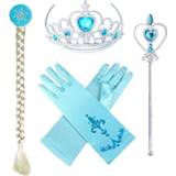 Glove A Set of Frozen Jewelry Cosplay Props Disney Princess Elsa Anna Magic Wand Wig Crown Gloves Children Anime Toy Masquerade Party