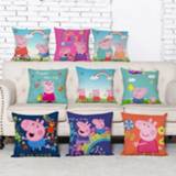 👉 Sofa meisjes jongens Cartoon Peppa Pig Children Pillowcase Office Nap Car Cushion Anime Figures Toys for Girls or Boys Gifts