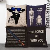 👉 Sofa linnen Star Wars Cartoon Anime Figure Darth-Vader Yoda Master Linen Pillowcase Movie Office Cushion Car