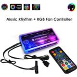 👉 Afstandsbediening 3 Music Modes RGB Fan Controller 12cm Remote Control 12V PC Cooling Chassis Silent Hub for Connecting/Sync to Motherboard