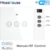 👉 RF WiFi Smart Touch Curtain Blinds Roller Shutter Switch Tuya Smart Life App Remote Control,Work with Alexa Echo Google Home