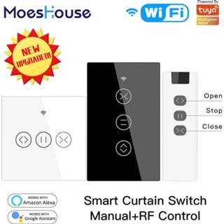 👉 Switch US EU WiFi RF433 Smart Touch Curtain Roller Blinds Motor Tuya Life App Remote Control Works with Alexa Google Home