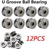 👉 Bearing 12Pcs/Set U604ZZ 4*12*4mm U Groove Ball Guide Pulley For Rail Track Linear Motion System