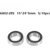 👉 Bearing 5/10pcs 6802 2RS 15*24*5 mm ABEC-1 Metric Thin Section 61802RS RS Ball Bearings 6802RS