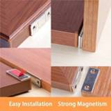 👉 Stoppertje Stealth Magnetic Door Stopper Punch-free Doorstop Latch Closed Closer Ultra Thin Double Magnet Wardrobe Catch Hardware