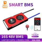 👉 Daly 3.2v 18650 smart BMS 16S 48V 30A 40A 60A Bluetooth 485 to USB device NTC UART software togther Lion LiFepo4 Battery BMS