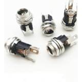 👉 F-connector 100pcs/500pcs 5.5mm x 2.5mm 5.5*2.5 mm DC-025 5.5-2.5 Metal Head Power Jack Socket Female Panel Mount Connectors Receptacle
