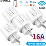 👉 Monitor SMATRUL Tuya WiFi EU Smart Plug 16A 220V Adapter Wireless Remote Voice Control Power Timer Socket for Google Home Alexa