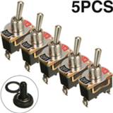 👉 Switch 5pcs 15A 250V ON/OFF SPST 2Pin Heavy Duty Rocker Car Boat Toggle With Waterproof Boot