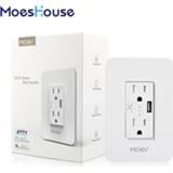 👉 Afstandsbediening Wifi Smart Wall Power Outlets Plug with 2 USB Socket Life/Tuya APP Remote Control Anywhere Work Alexa Google Home