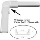 F-connector wit aluminium plastic V Corner Connectors Profiles Channel Holder 90 Degree Milky White 4.5cm For LED Strip Bar Light Flat Shape