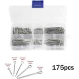 Hardcase steel 175Pcs/set Sliver Split Pins Cotter Fixings Assorted Zinc Plated Hard Case Link Pin Assortment