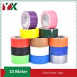 👉 Ducttape rood zwart blauw bruin donkergroen 10mm 15mm 20mm Waterproof Sticky Adhesive Cloth Duct Tape 2Rolls Craft Repair Red Black Blue Brown Green Silvery 13 Colors 10M