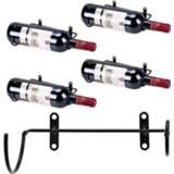 👉 Organizer zwart Wine Display Shelf Rack With Screws Home Bar Kitchen Storage Simple Wall Mounted Iron Black Bottle Holder