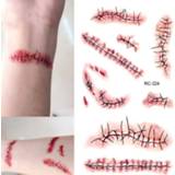 Tattoo 1Pc Convenient Temporary Sticker Waterproof Stitched Wound Scary Scars Halloween Makeup Decor Party