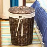 👉 Tweezer large Rattan hamper basket with dirty clothes put storage clothing lid tweezers home weaving