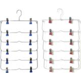 👉 Organizer blauw rood steel rose 2Pcs 6 Layers Pants Non-Slip Foldable Closet Wardroble Hanger with Clips - Blue & Red