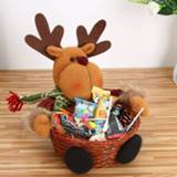 👉 Ornament Christmas Candy Storage Basket Decoration Santa Claus Gift Halloween Sweet Box Organizer