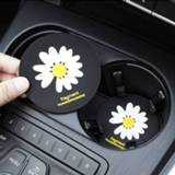 👉 Water bottle silicone Cute Little Daisy Non-slip Car Coaster Cup Holder Mat Mug Pad Decor Accessories