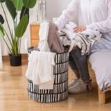 👉 Organizer linnen Nordic Cotton Linen Laundry Basket Folding Hamper Home Decoration Accessories Waterproof Clothes Storage 35x45cm