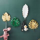 Handtas Nordic Hook Purse Hanger Creative Golden Leaf Shape Coat Rack Wall Key Holder No-Hole Home Hanging Decoration