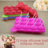 👉 Lollipop silicone 12 Hole Cake Pop Mold Ball Shaped Die Chocolate Baking Ice Tray Stick Tool
