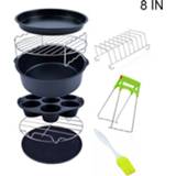 Grill 9pcs/set 6/7/8 Inches Air Fryer Accessories Pizza Tray Toast Rack Insulation Pad 3.2QT-5.8QT Home Kitchen Parts