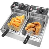 👉 Oven Double Oil Cylinder Electric Deep Fryer French Fries Frying Machine Hot Pot Fried Chicken Grill US Plug