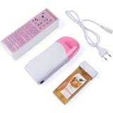 👉 3 In 1 Depilatory Hair Removal Wax Wet Wax Strips For Hair Removal With Epilator Machine Cartridge Heater Waxing Paper Set