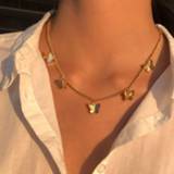 👉 Gold Chain Butterfly Pendant Choker Necklace Women Statement Collares Bohemian Beach Jewelry Gift Collier Cheap