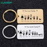 👉 Keychain Family Love Cute Engraved The Smith for Parents Children Present Keyring Bag Charm Families Member Gift Keyrings