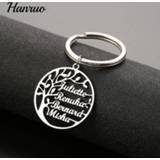 👉 Keychain steel goud vrouwen Tree Of Life Custom Name Personalized Stainless Key Chain Family 18K Gold Ring For Women Men Jewelry